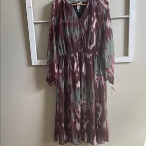 Elegant Long Sleeve Patterned Dress